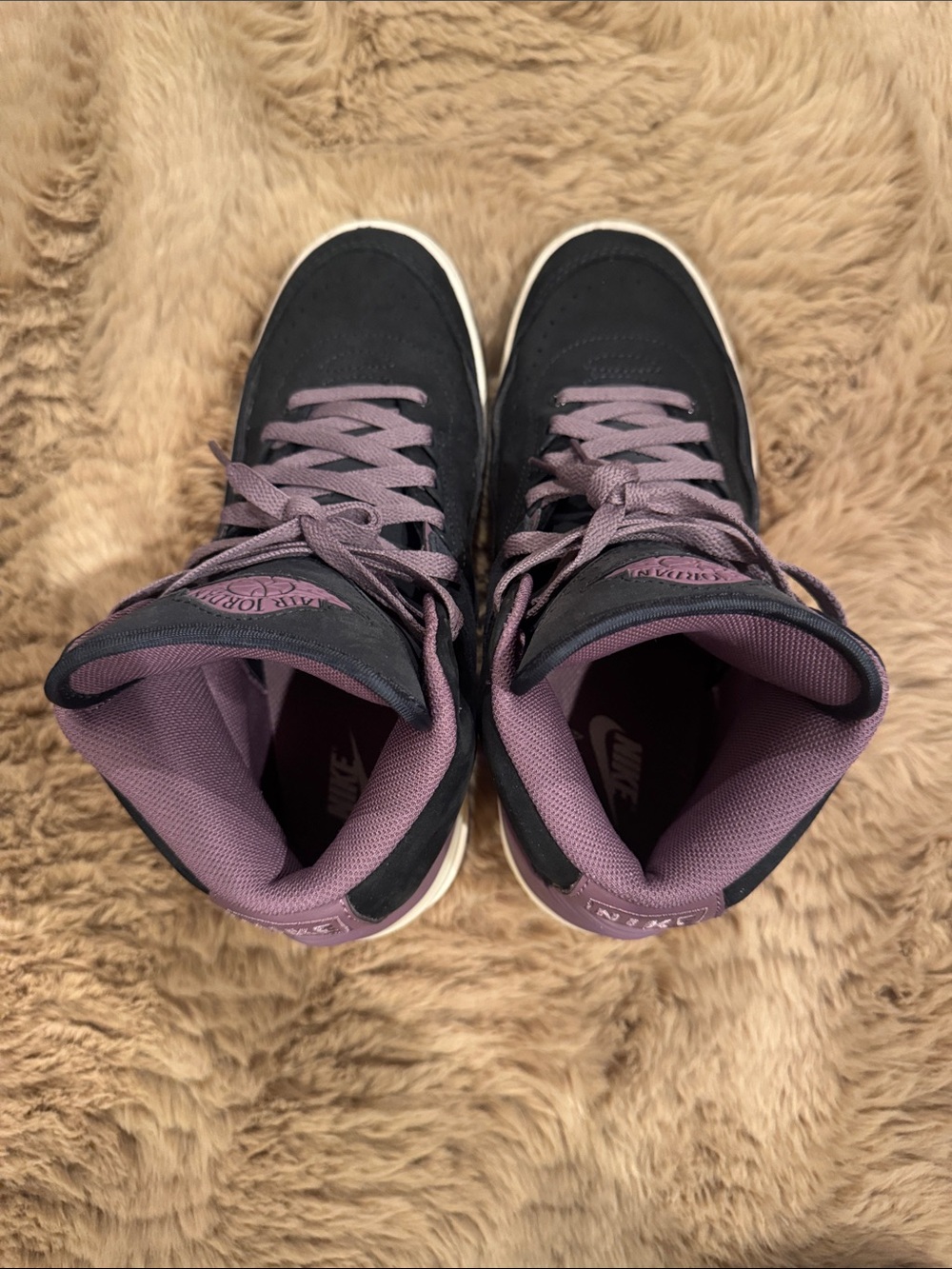 Jordan Women's Mid-Top Sneakers in dark grey and dark Lavender deep color - Picture 2 of 6
